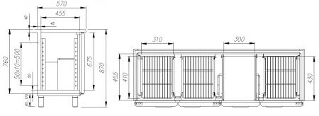 Стол холодильный Полюс T57 M3-1 0430-1(2)9 (BAR-360 Сarboma)