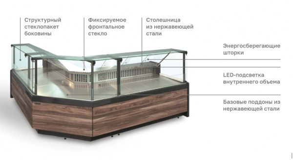 Холодильная витрина GC111 SP 2,0-1 рыба на льду закрытая (без боковин)