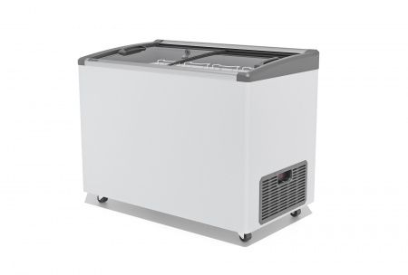 Ларь морозильный Gellar FG 350 E (FG350E) серый с изогнутым стеклом