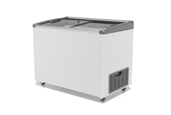 Ларь морозильный Gellar FG 350 E (FG350E) серый с изогнутым стеклом