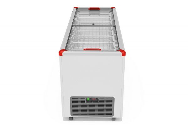 Ларь морозильный Gellar FG 700 C (FG700C) красный с прямым стеклом