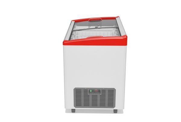 Ларь морозильный Gellar FG 350 E (FG350E) красный с изогнутым стеклом