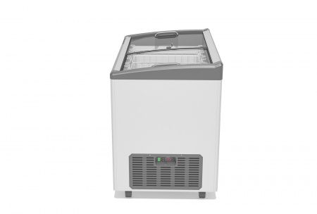 Ларь морозильный Gellar FG 350 E (FG350E) серый с изогнутым стеклом