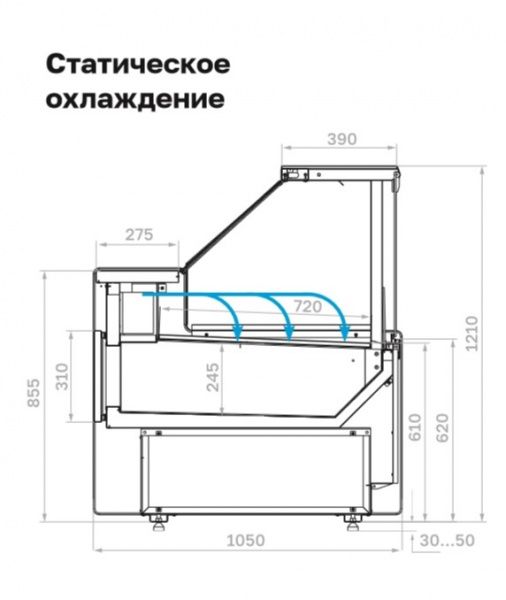 Холодильная витрина GC111 SM 1,5-1 (без боковин)