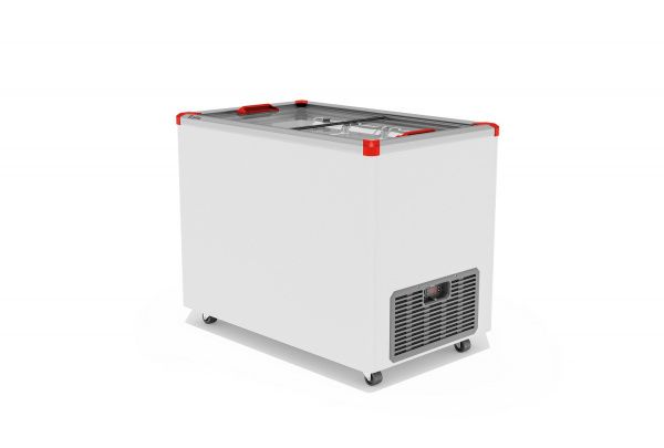 Ларь морозильный Gellar FG 350 C (FG350C) красный с прямым стеклом