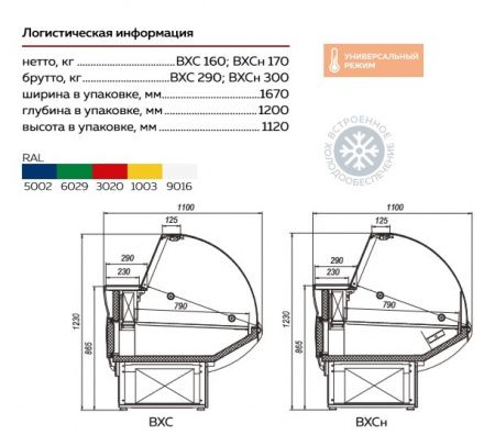 Холодильная витрина Илеть ВХСн-1,5