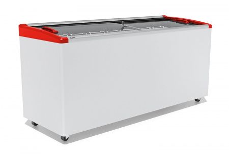 Ларь морозильный Gellar FG 600 E (FG600E) красный с изогнутым стеклом