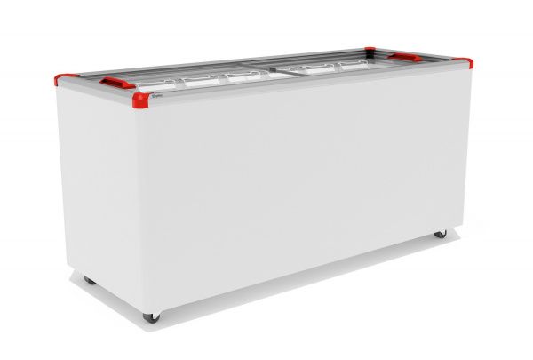 Ларь морозильный Gellar FG 600 C (FG600C) красный с прямым стеклом