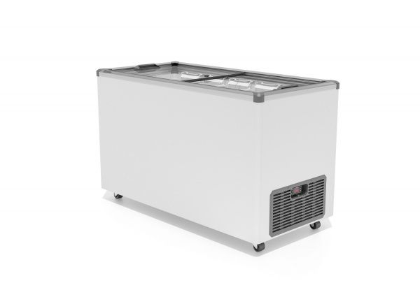 Ларь морозильный Gellar FG 400 C (FG400C) серый с прямым стеклом