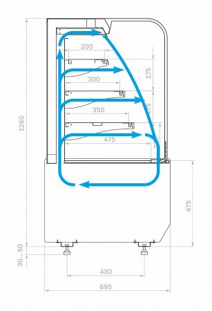 Витрина холодильная кондитерская KR70 VM 0,6-2 STANDARD открытая, горка (9005-0109)