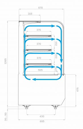 Витрина холодильная кондитерская KR70 VM 0,9-1 LIGHT (9005-0109)