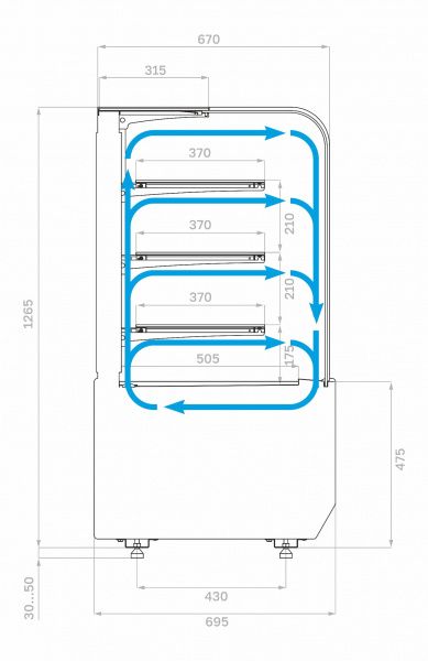 Витрина холодильная кондитерская KR70 VM 0,9-1 LIGHT (9005-0109)
