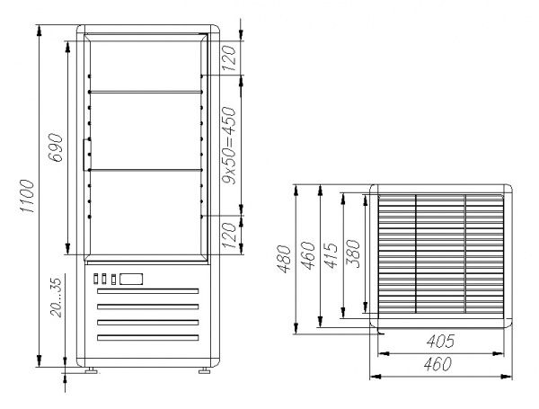 Кондитерский шкаф D4 VM 120-1 (R120C коричнево-золотой, 1/2, INOX)