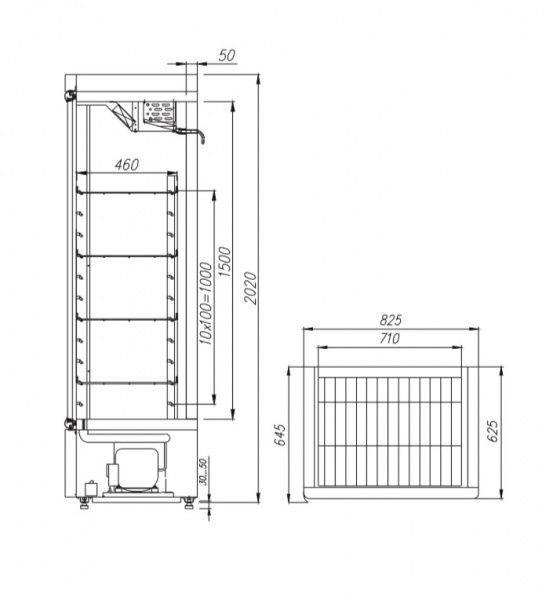 Шкаф холодильный R560 С (стекло) Сarboma INOX